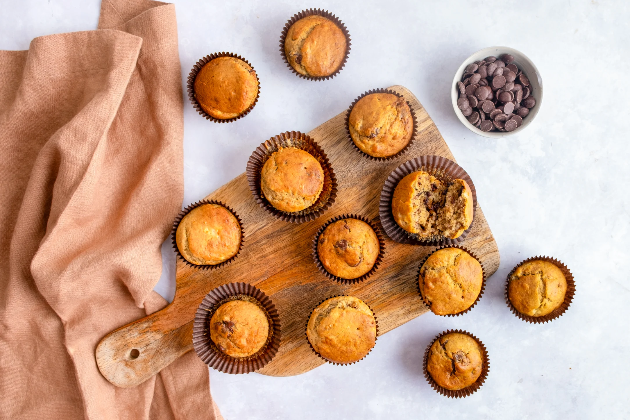 12 Banana Chocolate Chip Mini Muffins