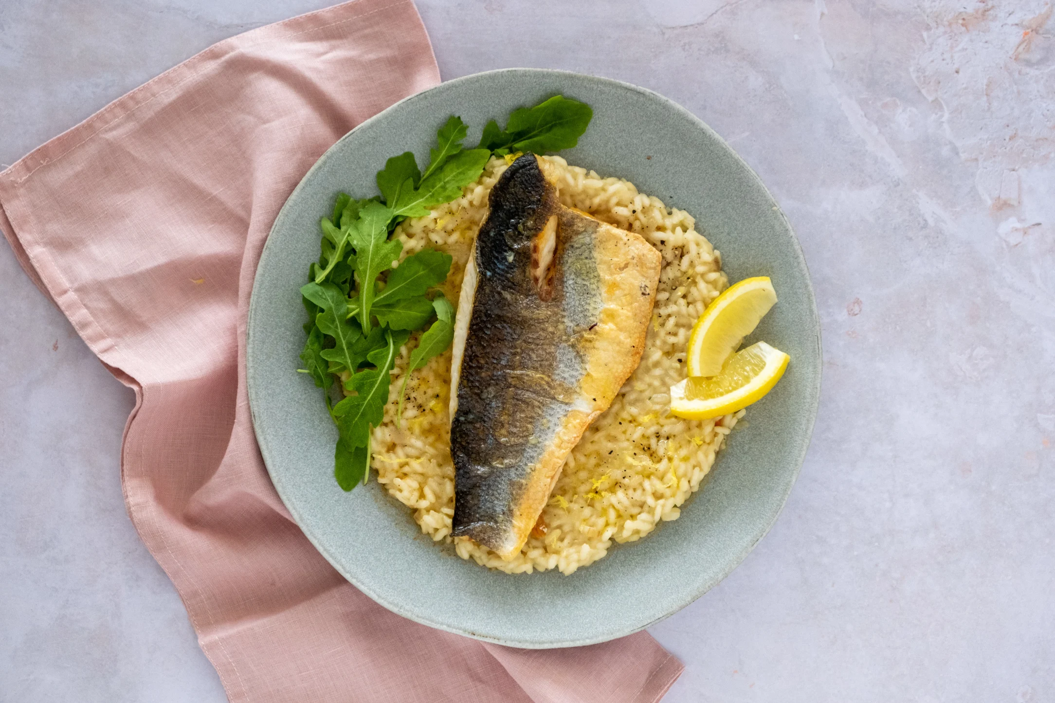 Pan-fried Seabream with Parmesan Risotto