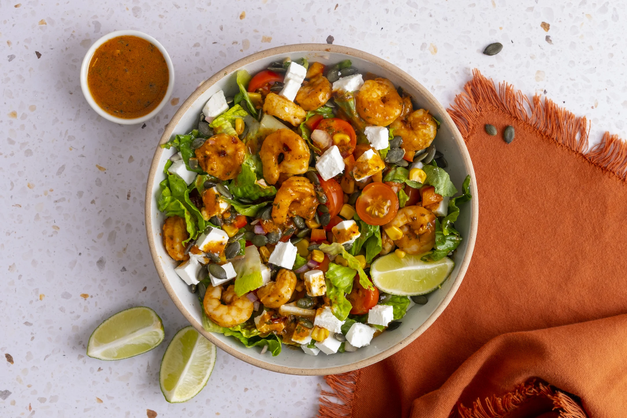 Mexican Prawn Salad with Paprika Honey Dressing