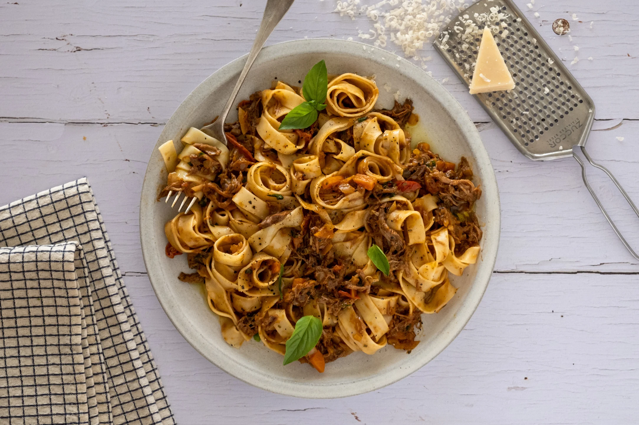 Pulled Beef Ragu with Fettuccine