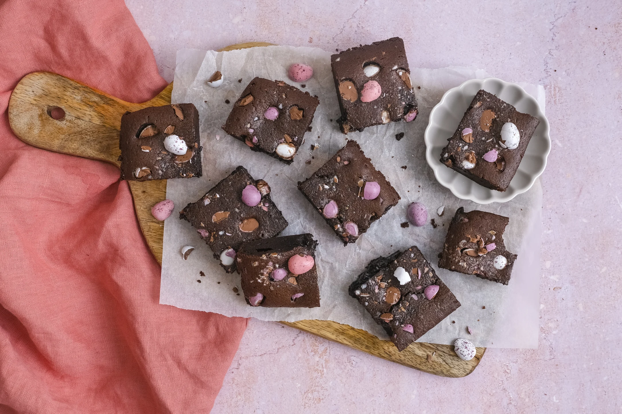 Easter Fudgy Belgian Chocolate Brownie with Cadbury Chocolate Mini Eggs
