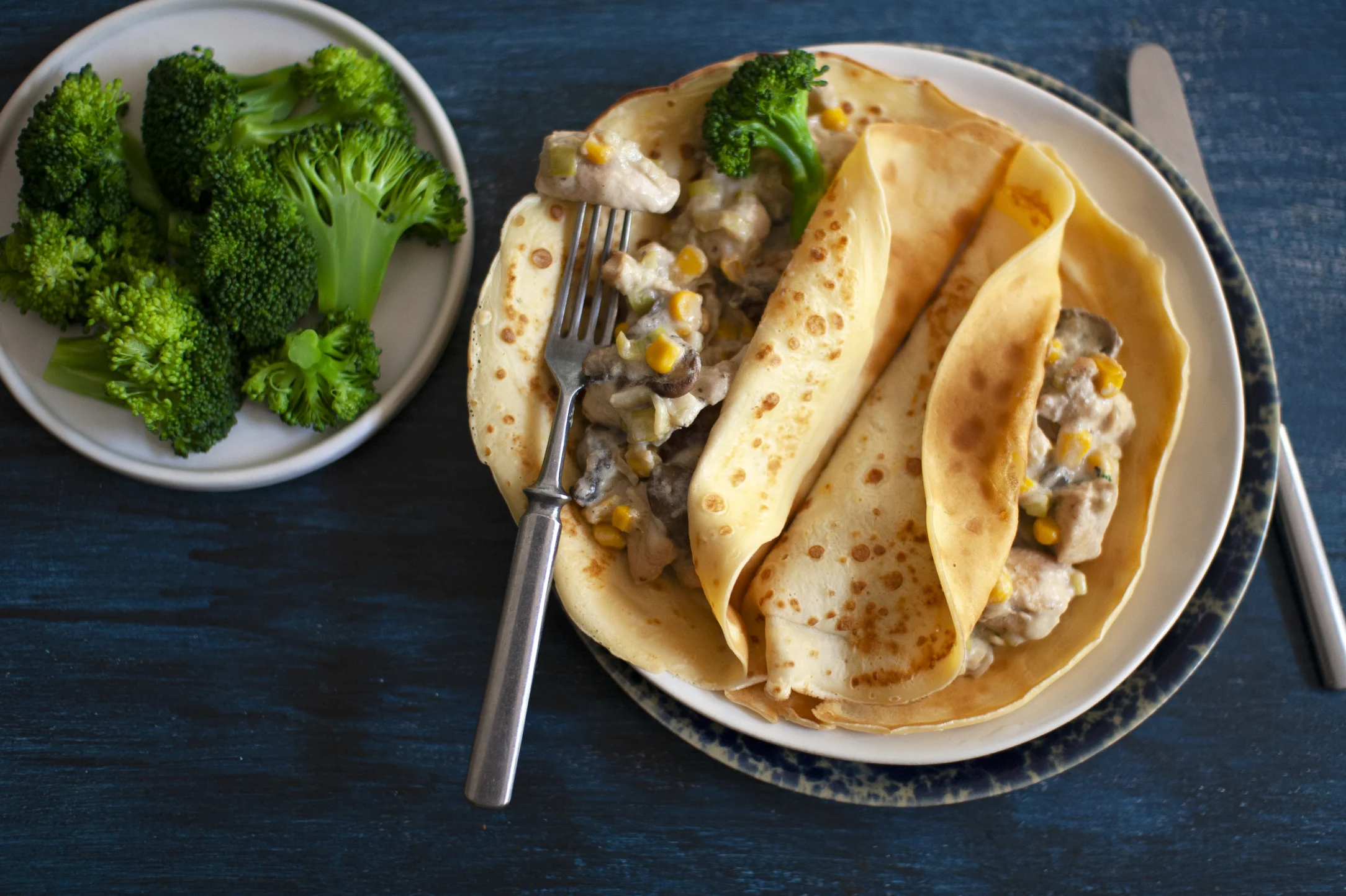 Chicken and Mushroom Pancakes