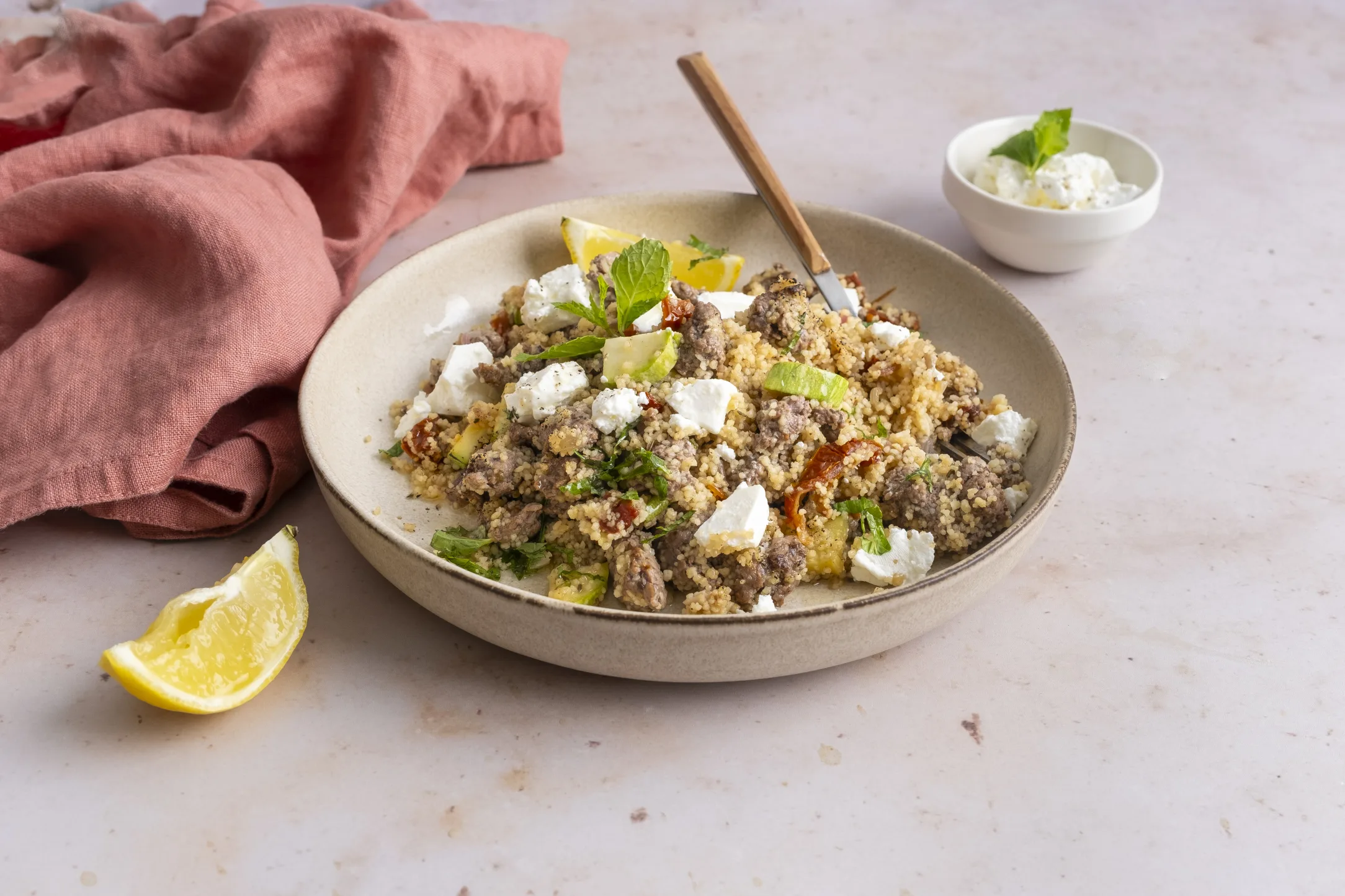 One Pot Lamb and Zucchini Couscous