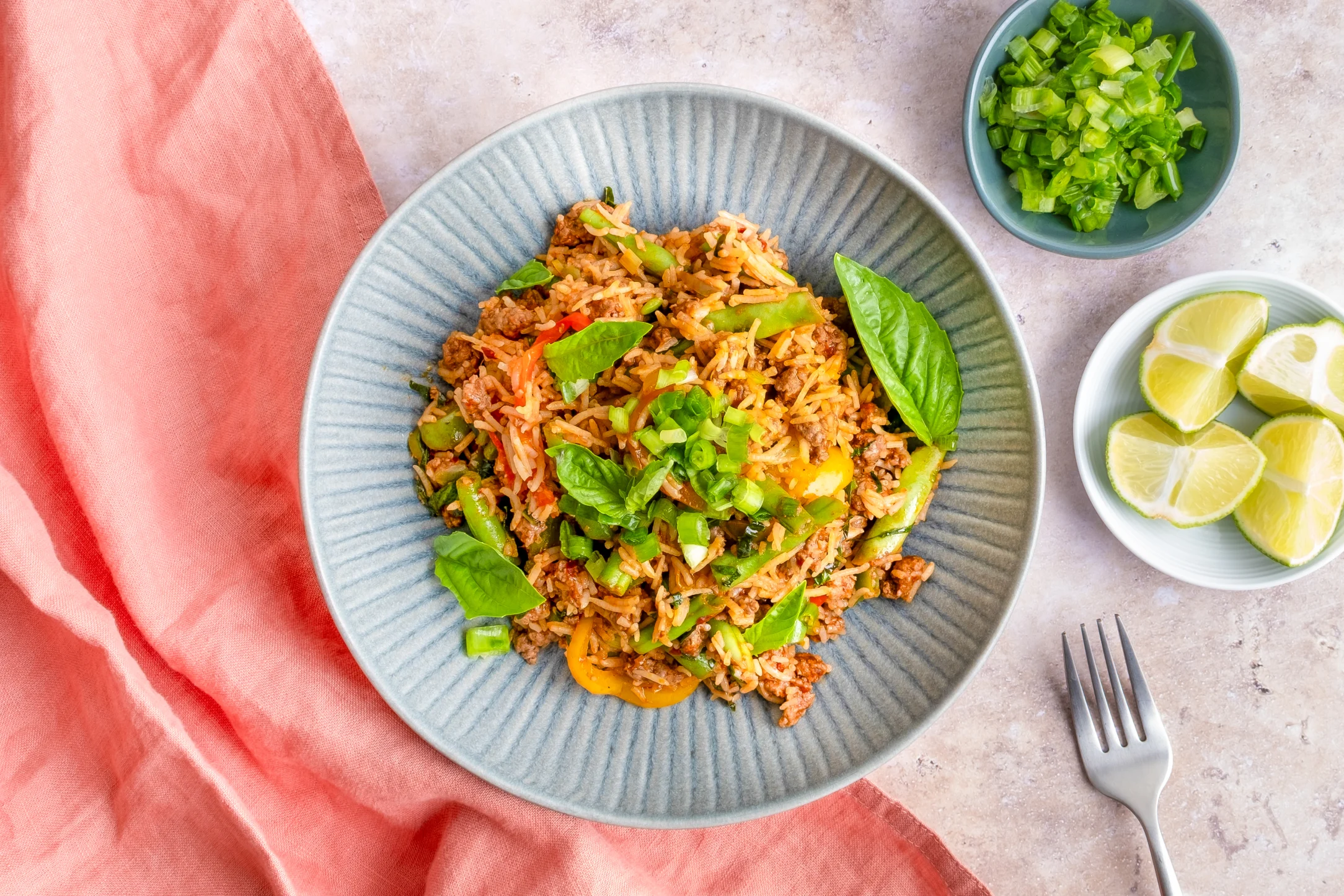 Express: Spicy and Aromatic Thai Beef Fried Rice with Pre-prepped Ingredients