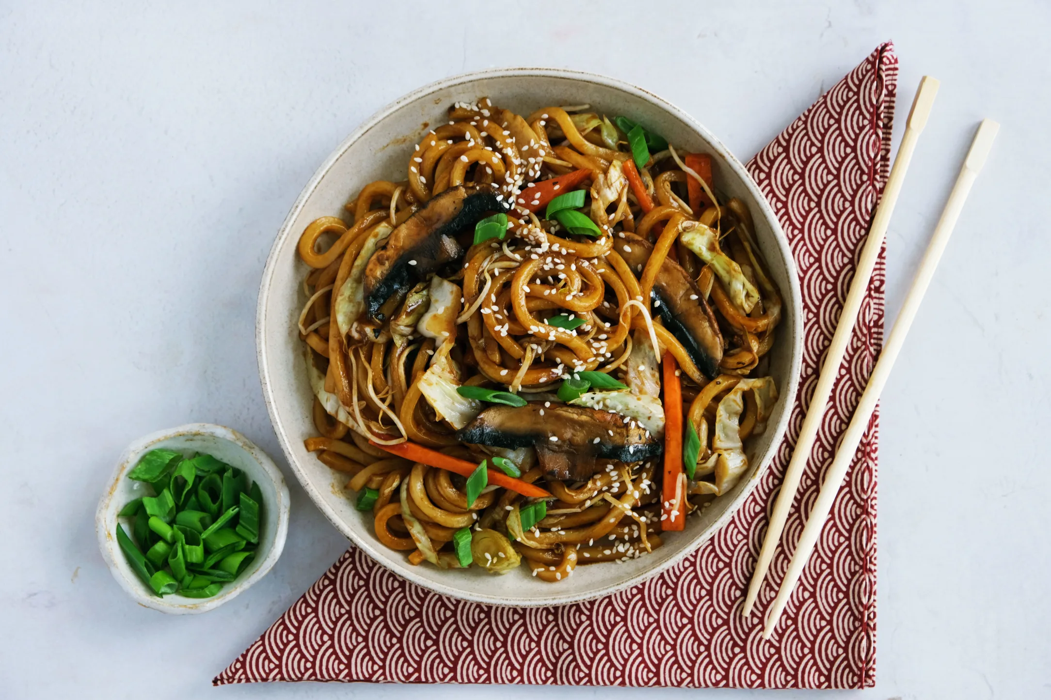 Yasai Yaki Udon Noodles with Tofu