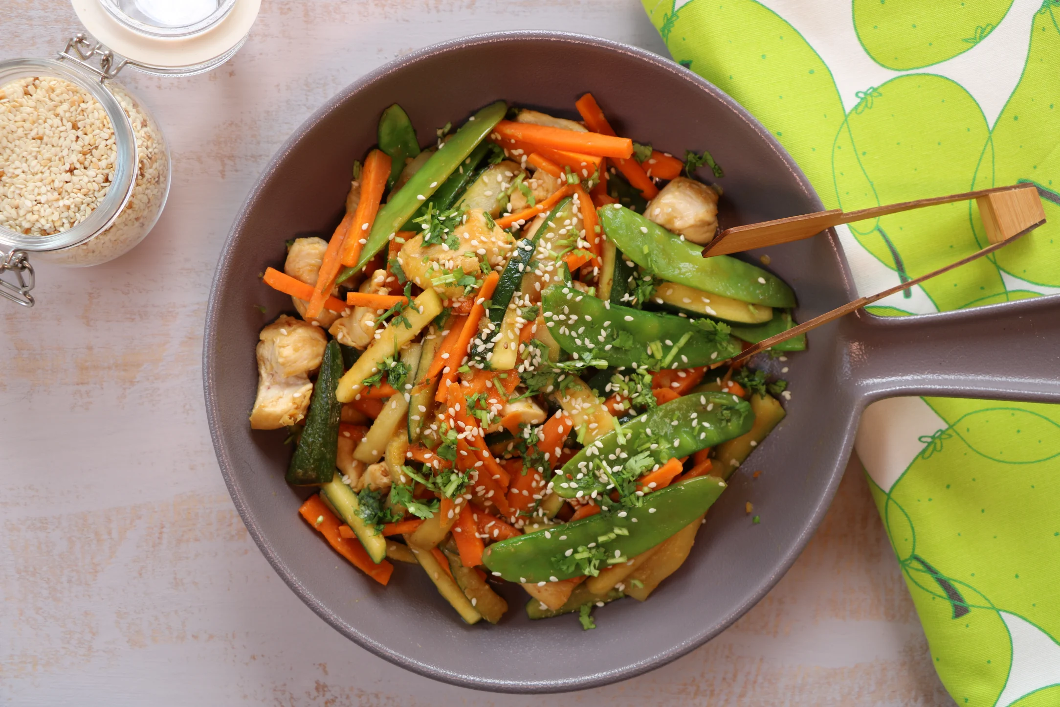 Chicken and Vegetable Stir Fry with Miso Ginger Sauce