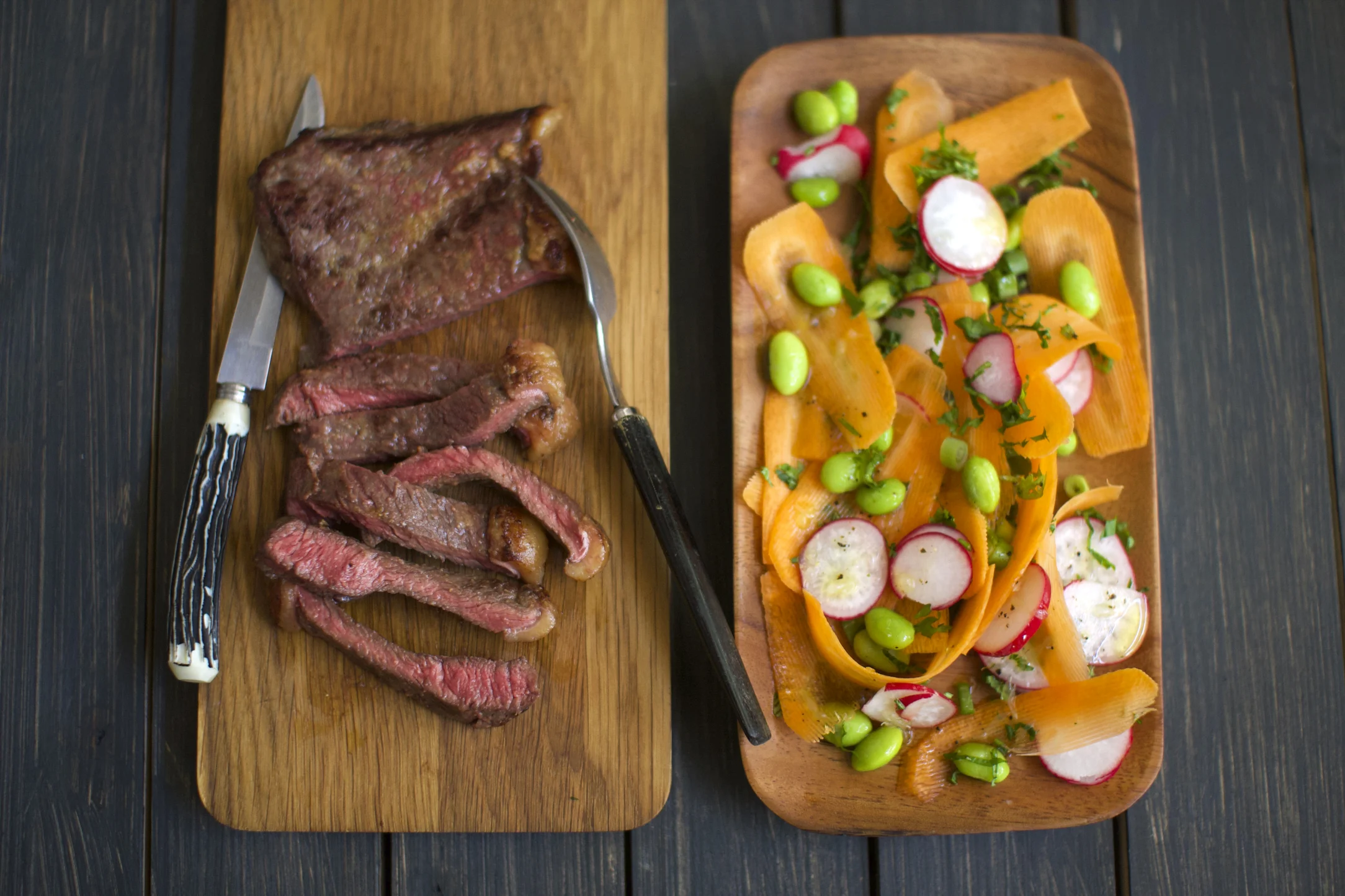 Miso Steak with Edamame Salad