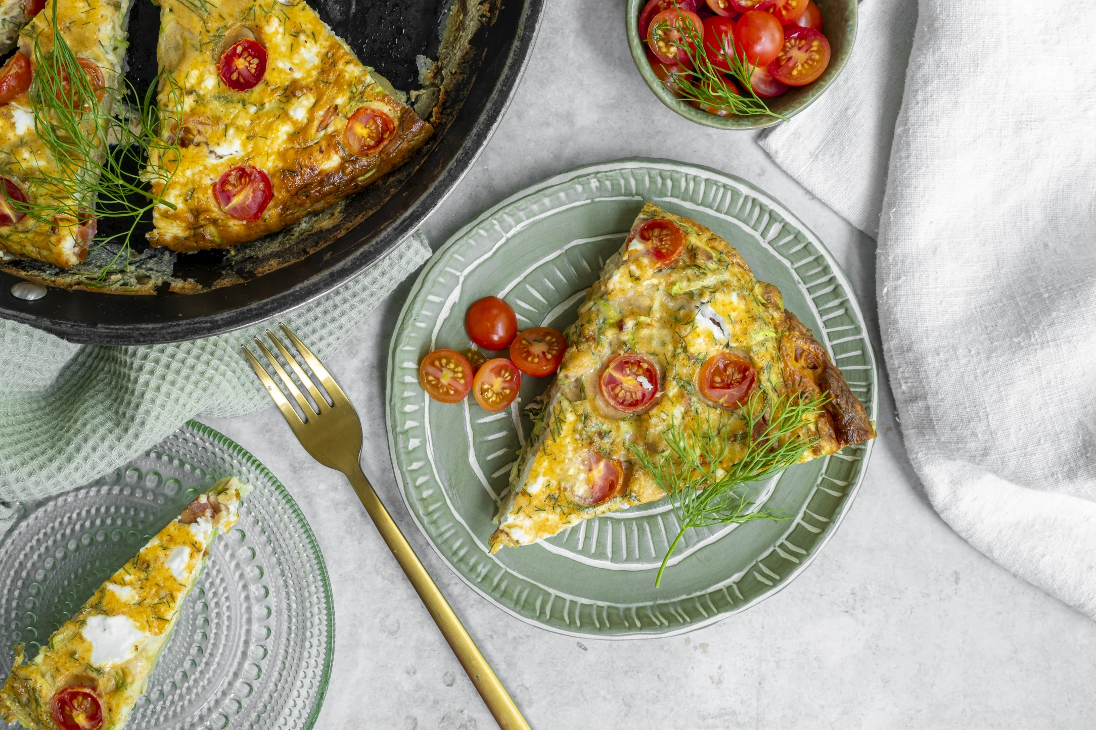 Mediterranean Veggie Frittata with Feta and Dill