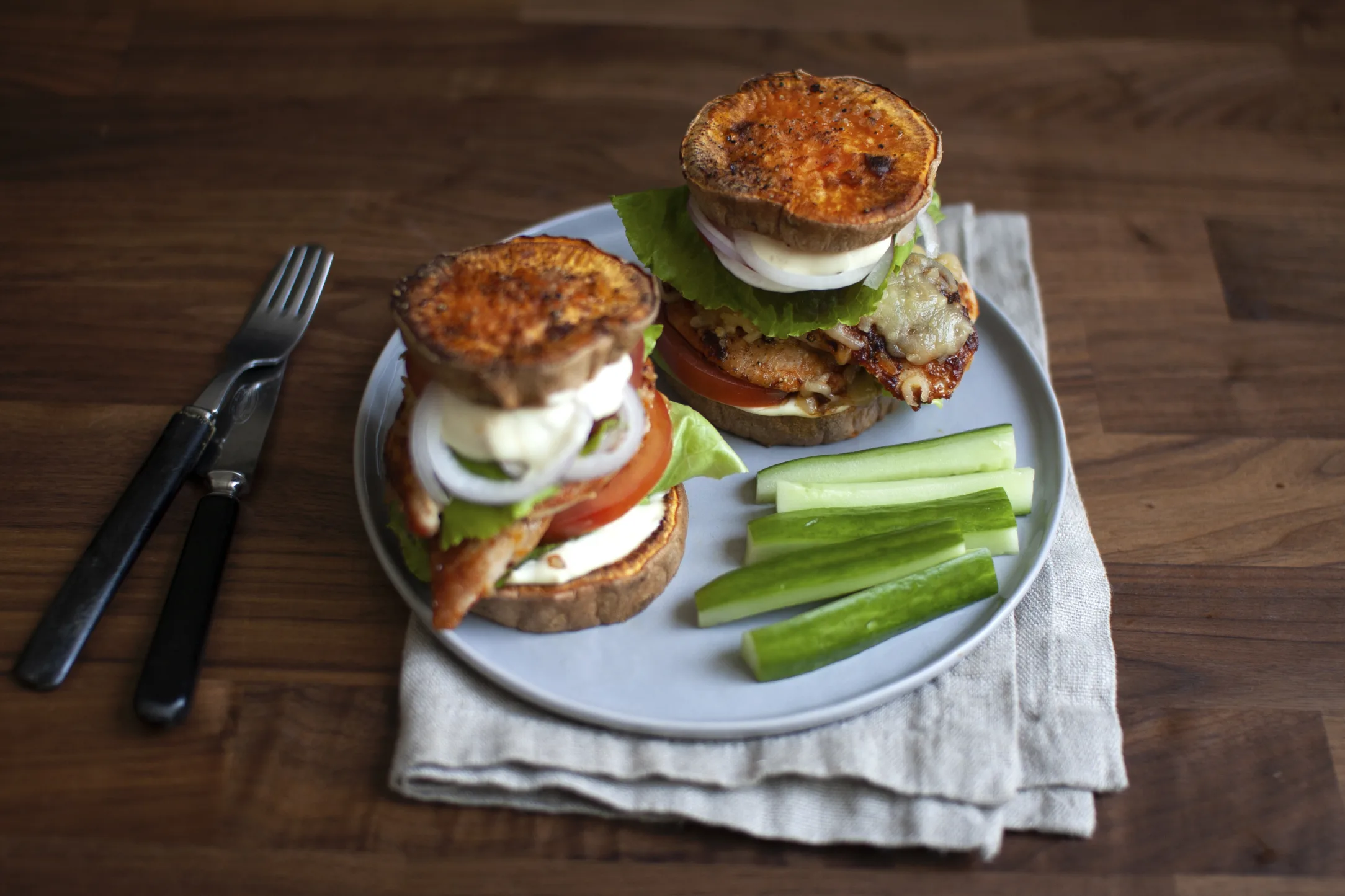 Sweet Potato and Chicken Burgers