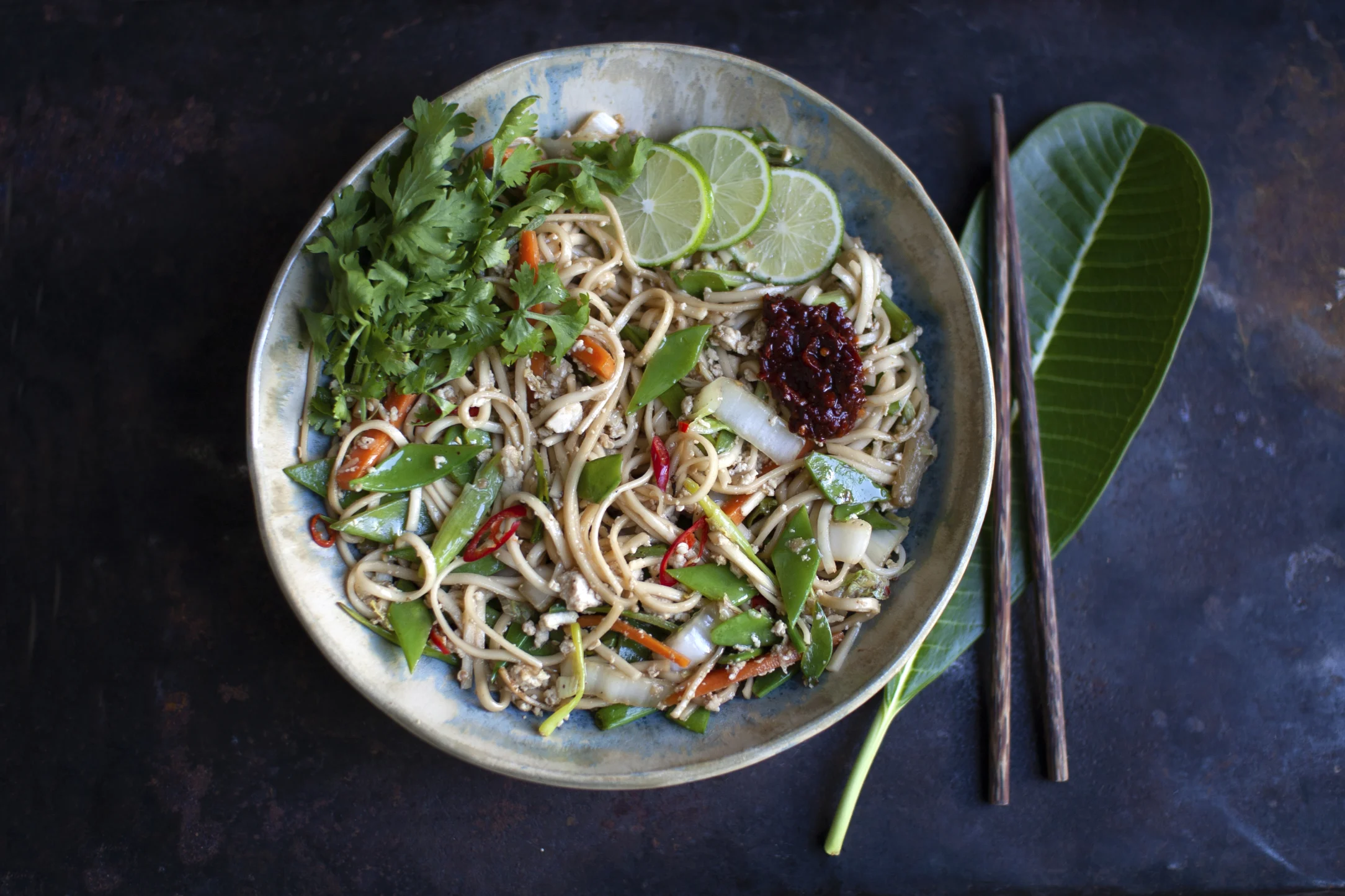 Vegan Mie Goreng Noodles with Black Salt Tofu