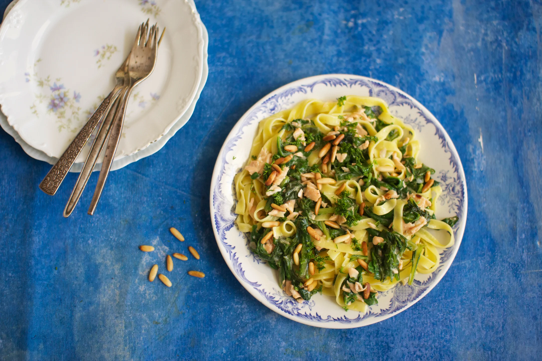 Creamy Smoked Salmon Tagliatelle with Spinach