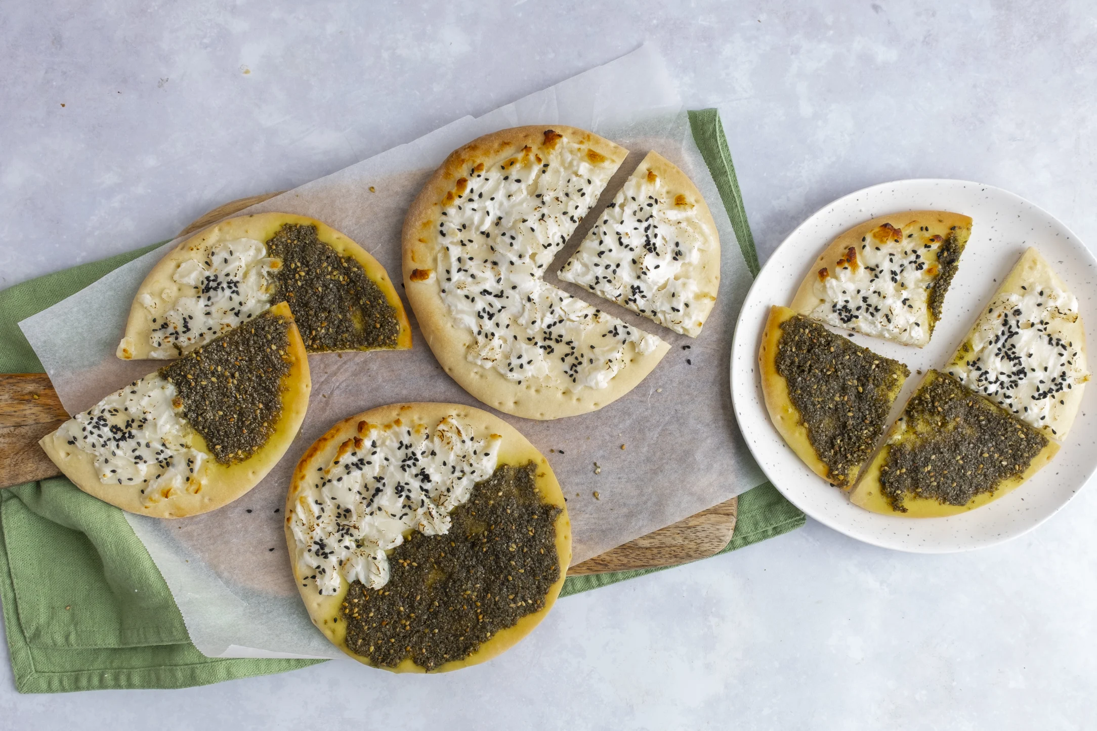 Cheesy Zaatar Manakeesh