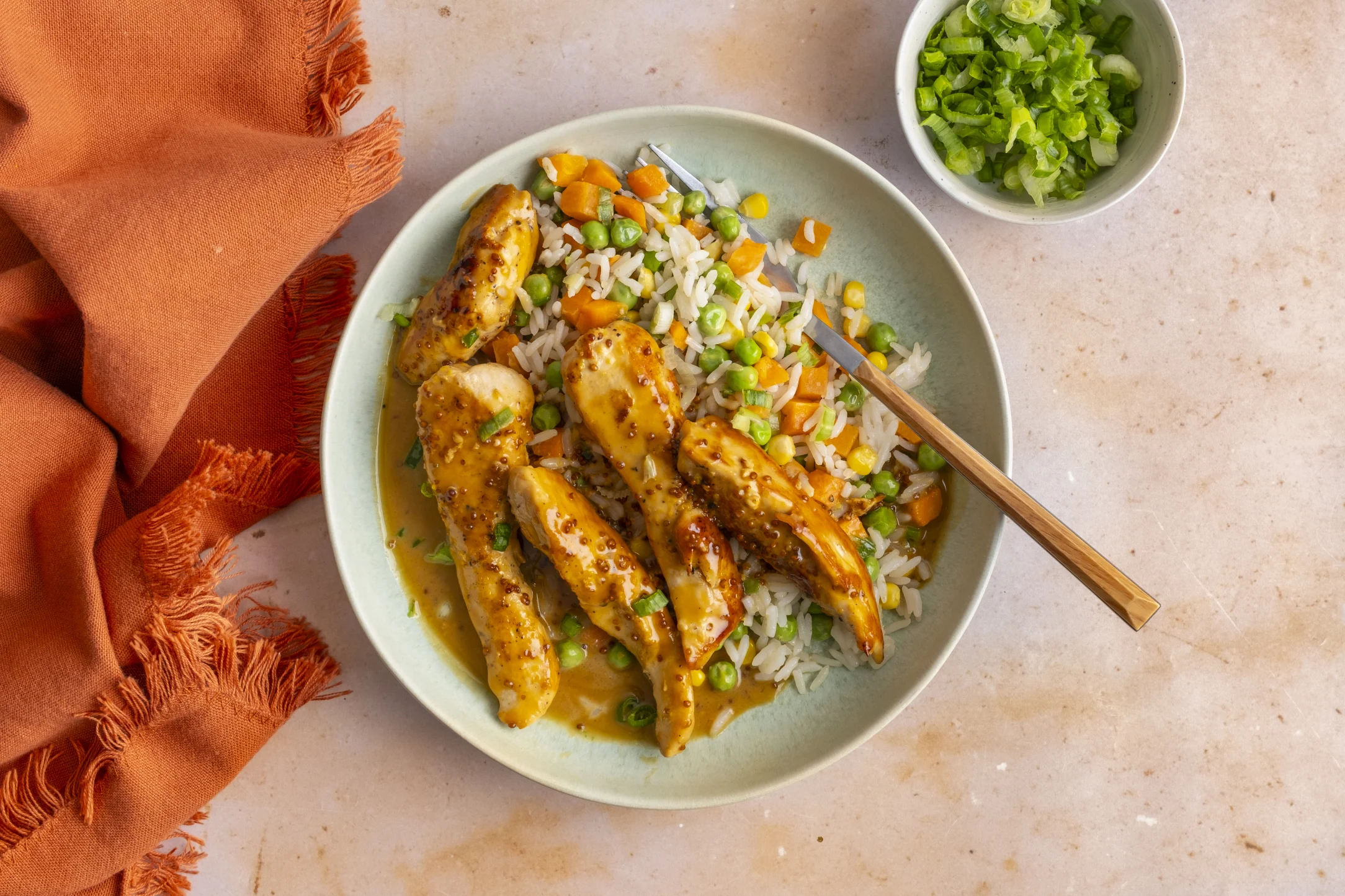 Express: Honey Mustard Chicken and Vegetable Rice with Pre-prepped ingredients