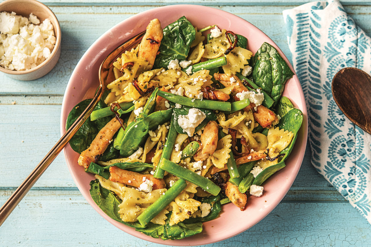 Pesto Chicken & BowTie Pasta Recipe HelloFresh
