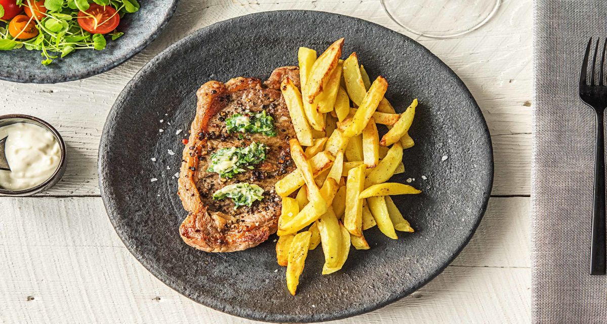 Strip Steak and Truffle Frites Recipe HelloFresh