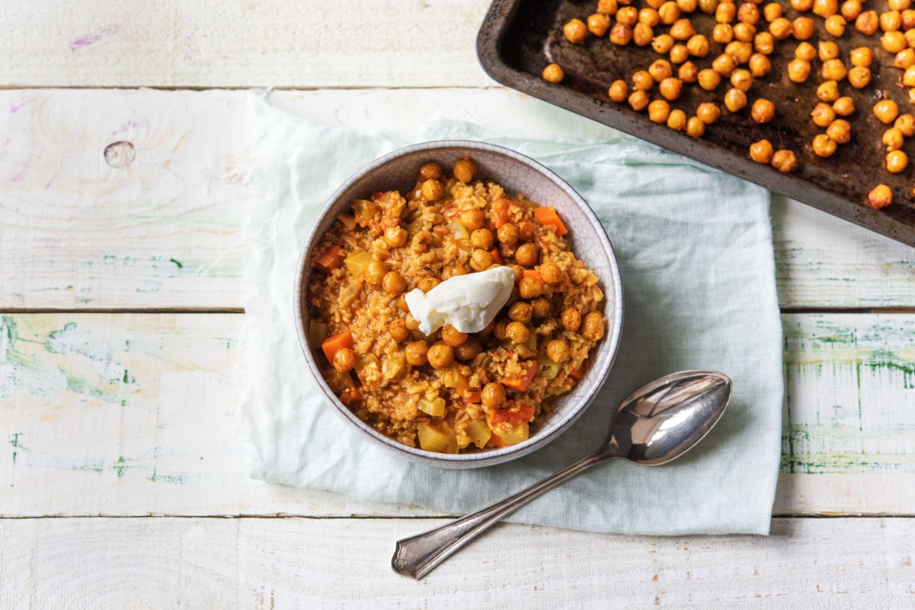 Tunisian Freekeh Stew-how to roast chickpeas-HelloFresh