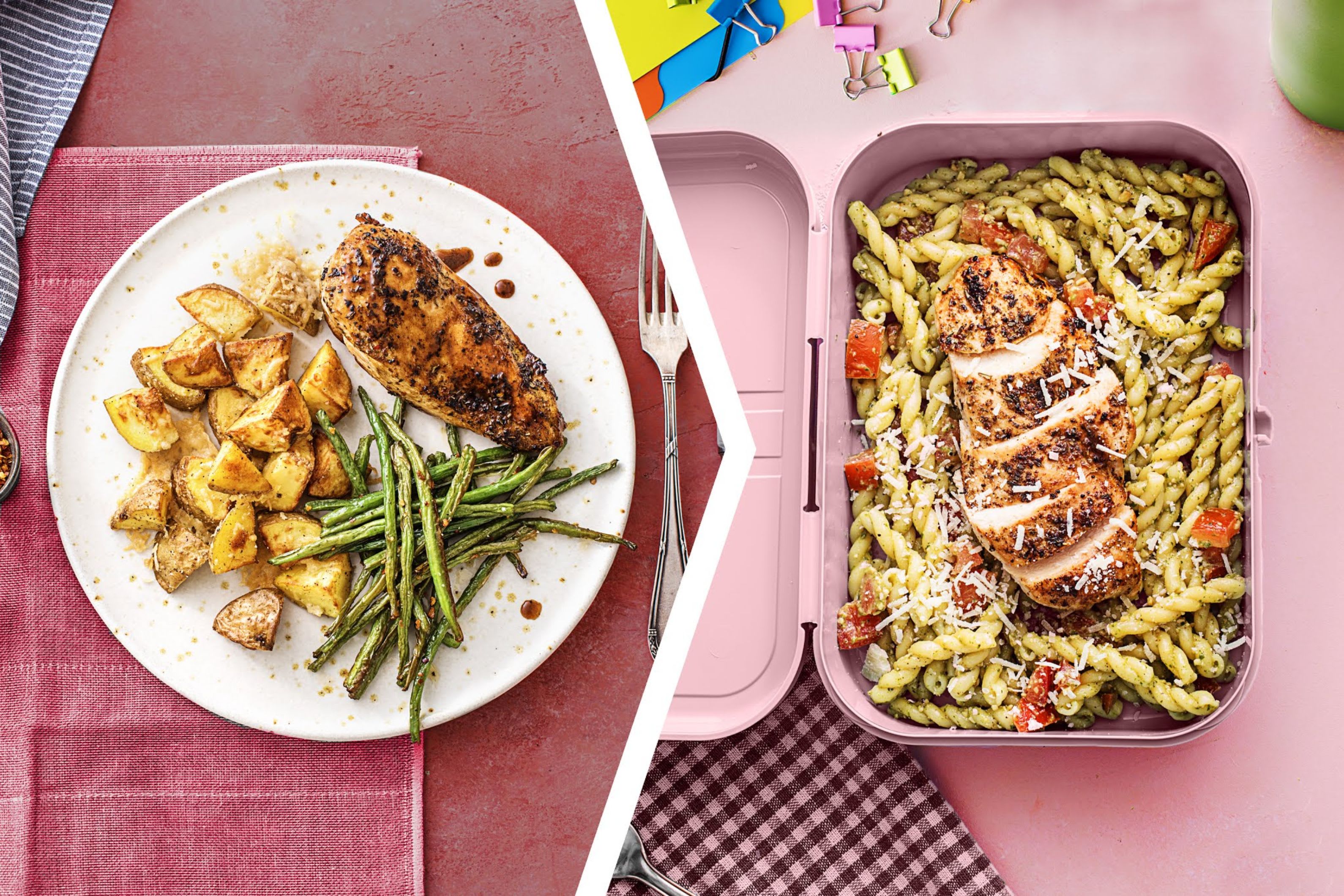 easy chicken dinner-Balsamic-Chicken-Dinner-chicken-pesto-pasta-lunch-HelloFresh