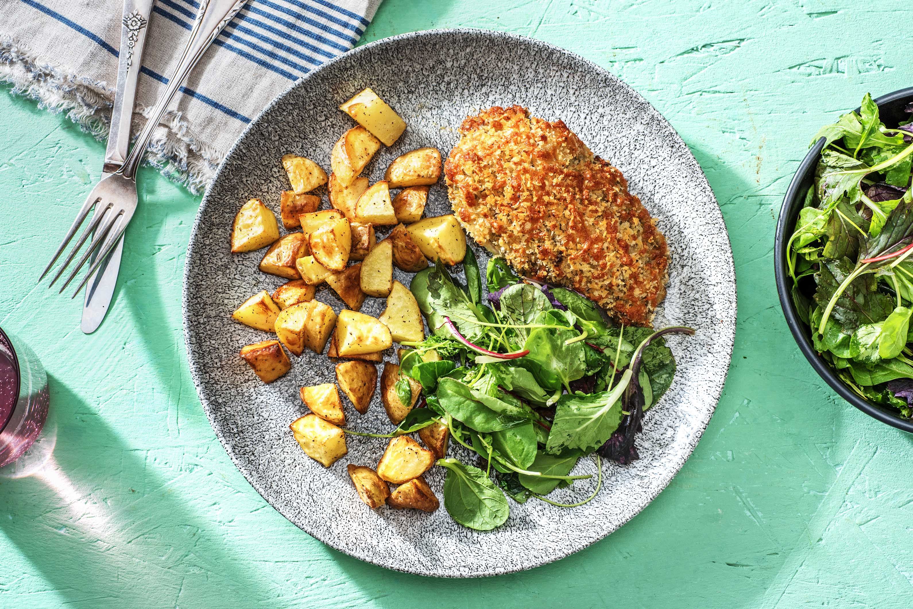 calorie smart-HelloFresh-Pesto-Panko-Chicken