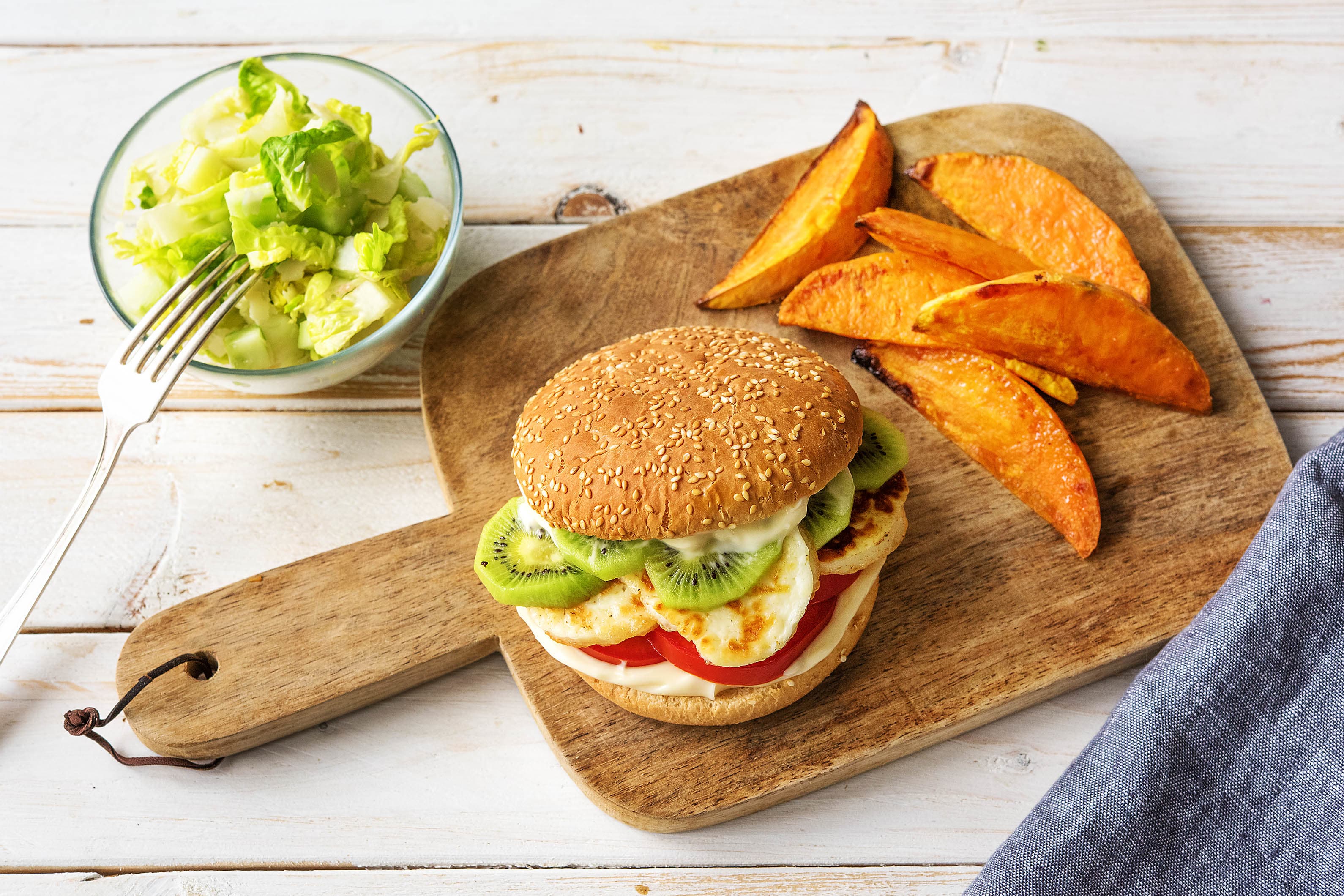KiwiHalloumiBurger Rezept HelloFresh