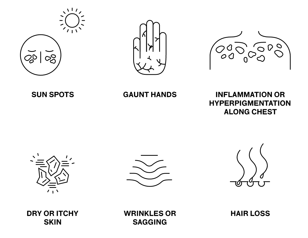 Signs of premature aging - illustration of premature aging