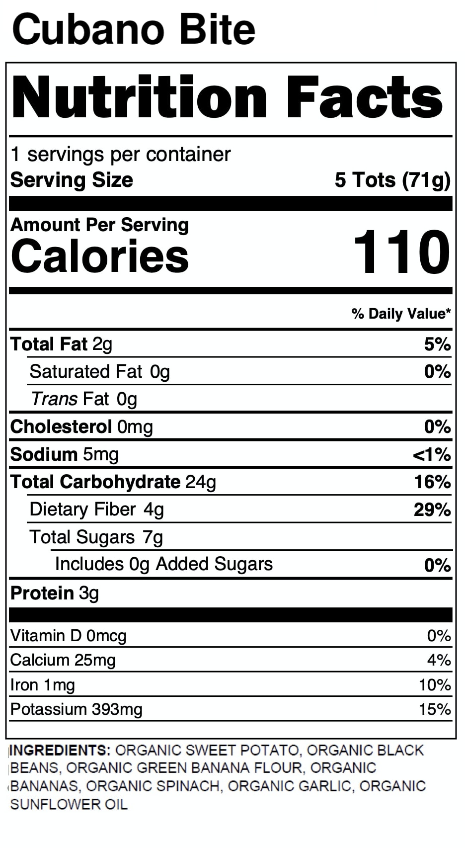 Cubano Bite Organic Baby Food