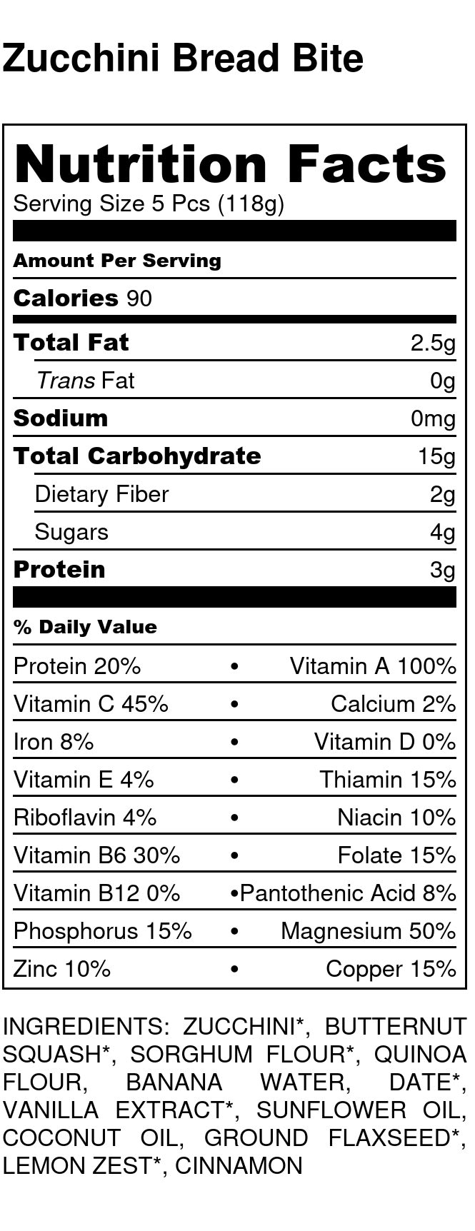 Zucchini Bread Bite Organic Baby Food
