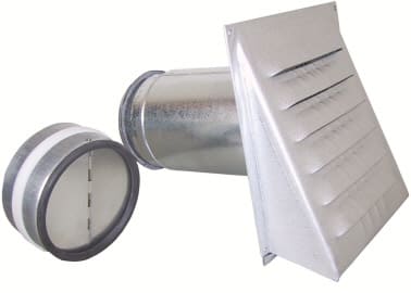 Ytterveggsrist 125mm ø m.spjeld og nippel