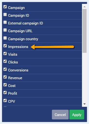Image: https://res.cloudinary.com/help-voluum/image/upload/t_image_border/show_column_impressions_ok.png show column impressions ok.jpg