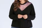 NEW WENDY's Magnetic Plus Size Top with Sheer Front Yoke and Sequin Trim