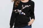 NEW NICOLE's Ideal Velvety Soft Crew Neck Top with Bird Print