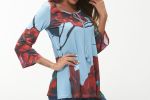 NEW WILLA's Uncomplicated Printed Top with Front Tie