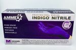 Ammex Indigo Medium Nitrile Gloves 100/box