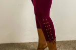 Lydia Lace Up Pants | Burgundy