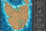 A3 Tasmania Scratch Map poster