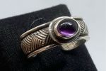 Anello SPILLA ARGENTO AMETISTA VIOLA antica spilla