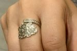 Anello SPIRALE/CLASSICO TEMPESTA DI FIORI  MANICO CUCCHIAINO antica posata in argento 925