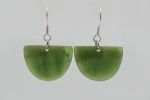 Moko Pounamu NZ Kawakawa Greenstone & Sterling Silver Earrings - Toko