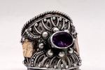 Anello Artigianale SGUARDO Mod. SPILLA AMETISTA Realizzato con Antica spilla in Argento (Prima Metà del ’900)