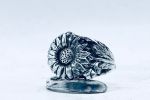 Anello Artigianale GIRASOLE Mod. SPIRALE  Realizzato con  Antica posata in Argento (Prima Metà del ’900)
