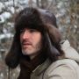 Beaver Fur Trapper Hat, Brown Leather