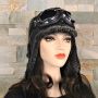 Gray Sheepskin Aviator Hat, Black Leather - Simon Model