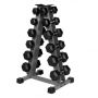 Set Mancuernas Hexagonales 140 kg + Soporte Vertical