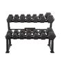 SET MANCUERNAS HEXAGOALES PROFESIONALES 166 KG CON SOPORTE HMS PREMIUM