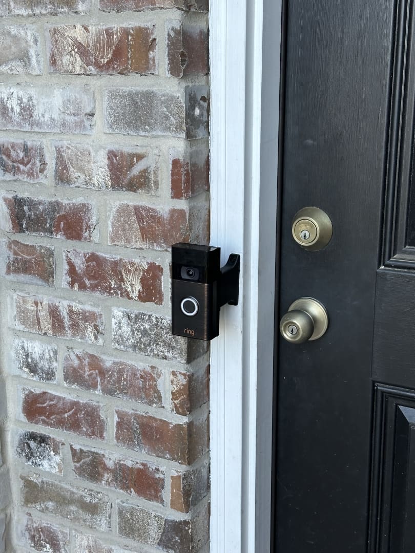 Brick Extension Ring Doorbell Mounted On Door Brick Extension Ring