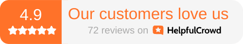 HelpfulCrowd Trustbadge 4.9 star rating links to our customer review page