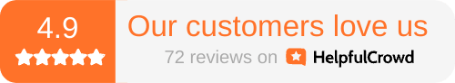 HelpfulCrowd TrustBadge 4.9 star rating links to our review page