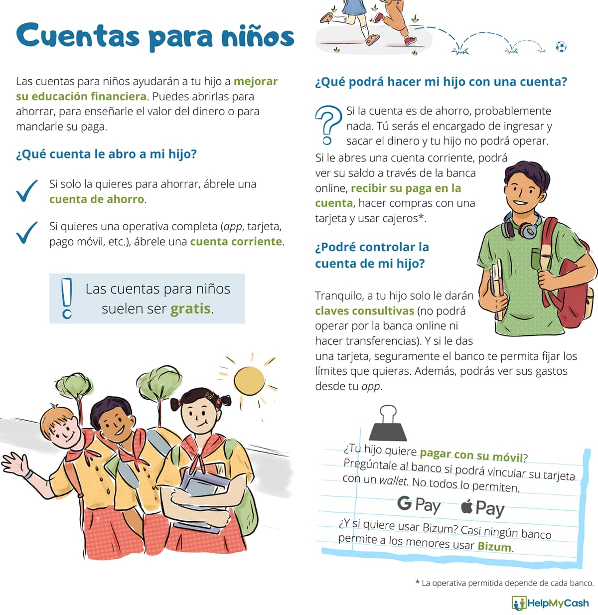 Las Mejores Cuentas Bancarias para Niños - 2023 | HelpMyCash
