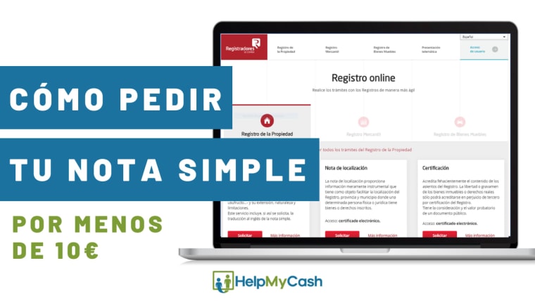 ¿Cómo pedir la nota simple por menos de 10 euros?