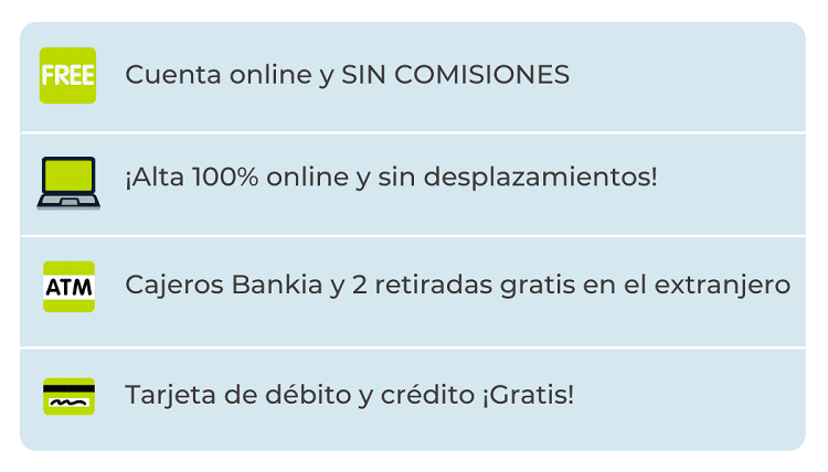 cuenta nomina bankia. 100% online. Cajeros gratis. Tarjetas sin comisiones.