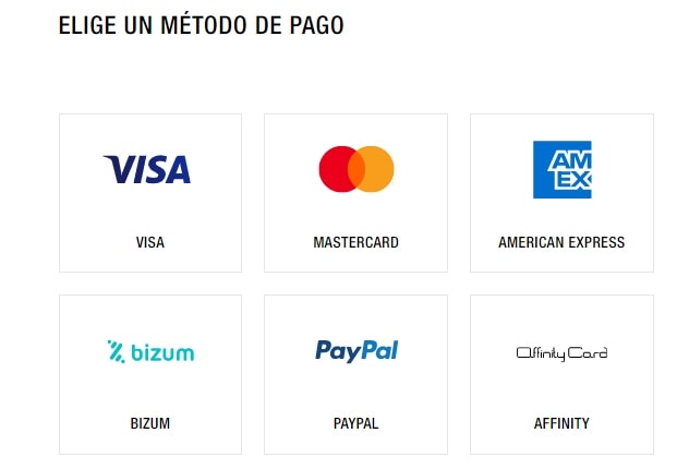 Medios de pago en Zara